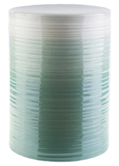 Waverly Ceramic Garden Stool, Lime/Ivory