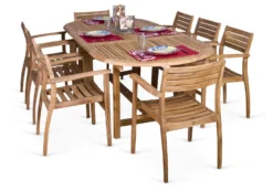 Coventry 9-Pc Teak Dining Set